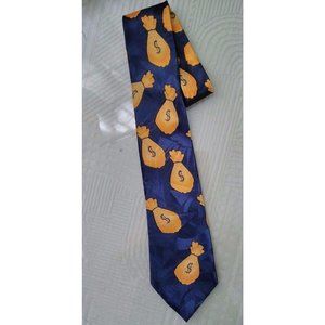Dino Romaro Navy Blue Money Bags Handmade Men's Necktie
